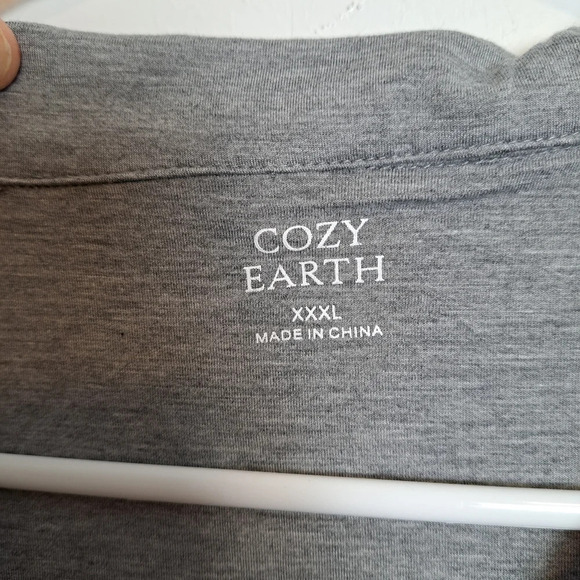 NEW Cozy Earth Women's Grey Bamboo Button Up Soft Shirt Pajama Top Size 3XL - Picture 4 of 7